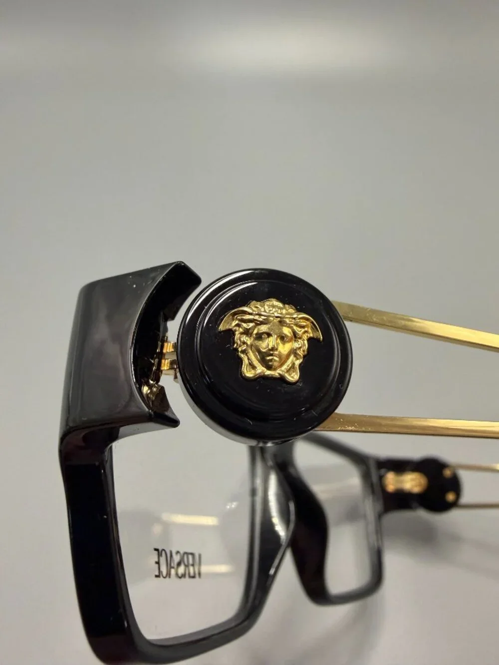 TITLE Versace MOD 3359 GB1 Black Gold Eyeglasses 56-16-140 Made in Italy